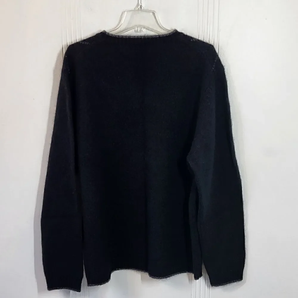 Bowen & Wright Men's 100% Wool Black Sweater